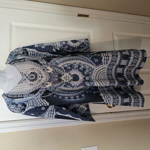 Blue and White Patterned Dress